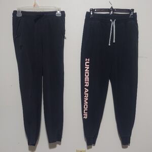 Lot Of 2 Under Armour Black Fleece Joggers Youth Large
